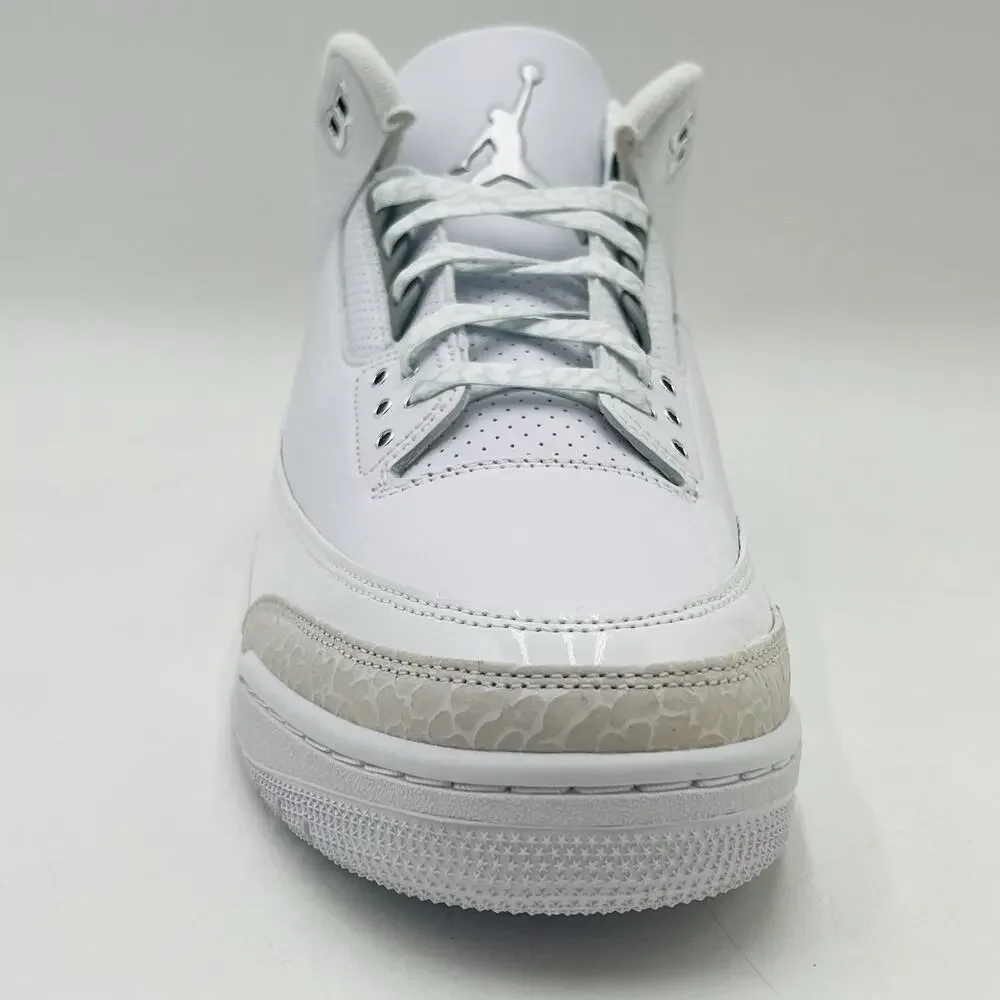 Nike Air Jordan 3 Retro White Silver Sneakers CT8532 111 Men Size 13 NEW